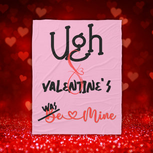 Ugh Valentine's - Was Mine on pink Fleece Blanket