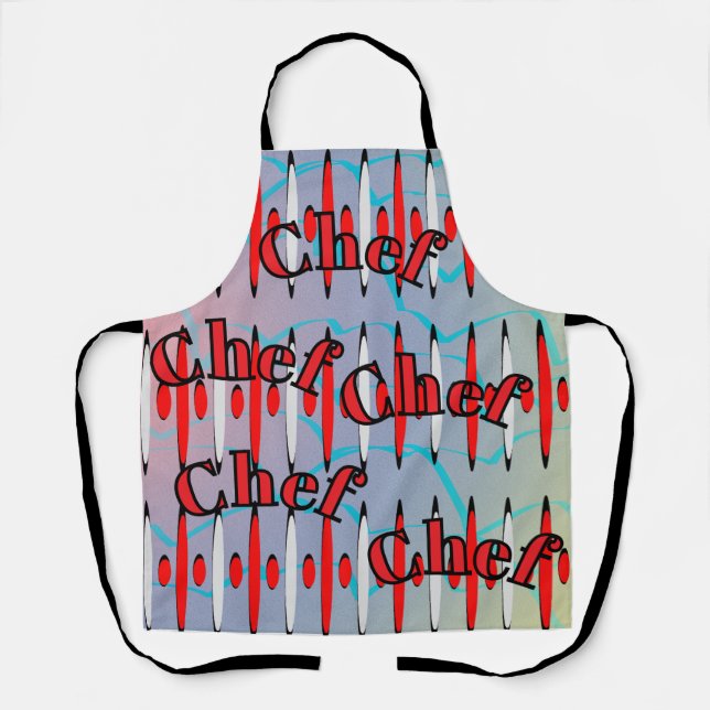 Ugly 60s Retro Futurism Fun Funny 1960s Chef Apron (Front)
