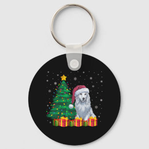 Ugly Akbash Santa Hat Christmas Lights Dog Lover X Key Ring