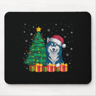 Ugly Alaskan Klee Kai Santa Hat Christmas Lights D Mouse Mat