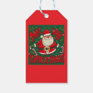 Ugly and Funny Santa's Design Gift Tags