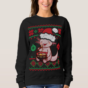 Ugly Anime Christmas Sweater Kawaii Axolotl Eating