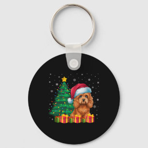 Ugly Apoo Santa Hat Christmas Lights Dog Lover Xma Key Ring