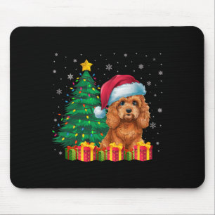 Ugly Apoo Santa Hat Christmas Lights Dog Lover Xma Mouse Mat