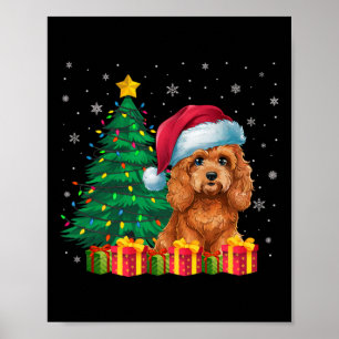 Ugly Apoo Santa Hat Christmas Lights Dog Lover Xma Poster