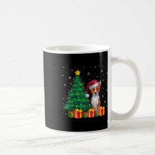 Ugly Basenji Santa Hat Christmas Lights Dog Lover  Coffee Mug