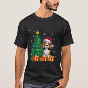 Ugly Beagle Santa Hat Christmas Lights Dog Lover X T-Shirt