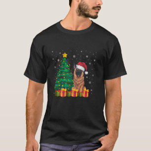 Ugly Belgian Malinois Santa Hat Christmas Lights D T-Shirt