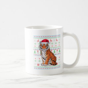 Ugly Bengal Tiger Lovers Xmas Sweater Santa Christ Coffee Mug