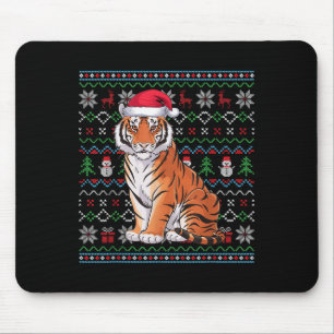 Ugly Bengal Tiger Lovers Xmas Sweater Santa Christ Mouse Mat