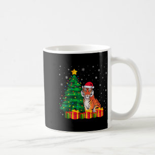 Ugly Bengal Tiger Santa Hat Christmas Tree Lights  Coffee Mug