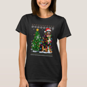 Ugly Bernese Mountain Dog Santa Hat Christmas Tree T-Shirt