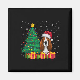 Ugly Bet Hound Santa Hat Christmas Lights Dog Love Magnet