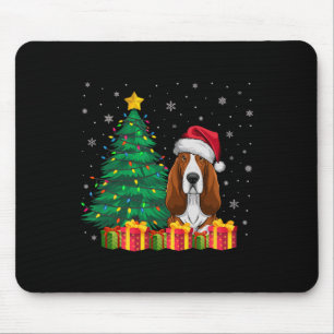 Ugly Bet Hound Santa Hat Christmas Lights Dog Love Mouse Mat