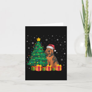 Ugly Bloodhound Santa Hat Christmas Lights Dog Lov Card