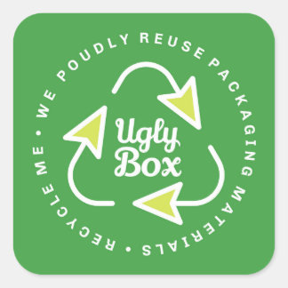 Ugly Box Recycled Packaging Sticker Green & Lime