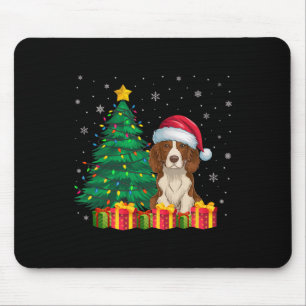Ugly Brittany Spaniel Santa Hat Christmas Lights D Mouse Mat