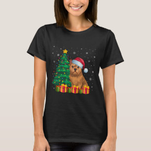 Ugly Brussels Griffon Santa Hat Christmas Lights D T-Shirt