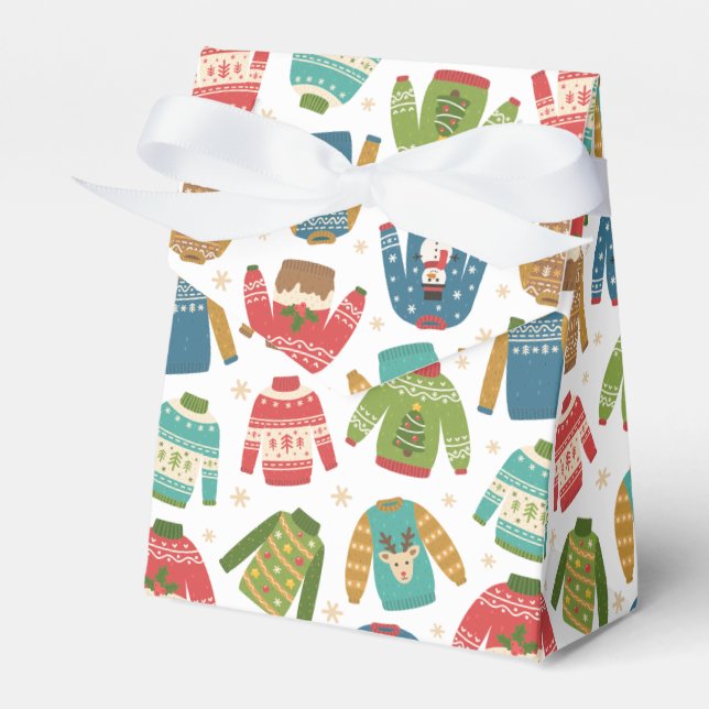Ugly But Cute Ugly Christmas Sweaters Holiday Favour Box (Front Side)