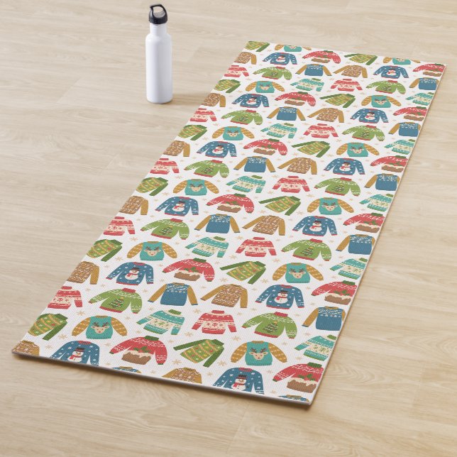 Ugly But Cute Ugly Christmas Sweaters Holiday Yoga Mat (In Situ)