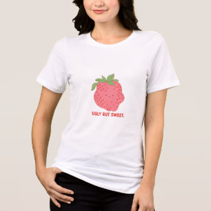 Ugly But Sweet Strawberry Meme Character Tri-Blend Shirt