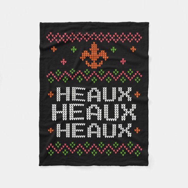 Ugly Cajun Christmas Xmas New Orleans Southern Lou Fleece Blanket (Front)