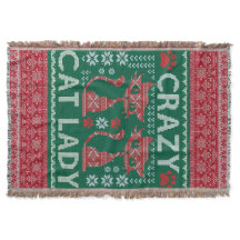 Ugly Cat Lady Sweater Blanket Christmas Gift 