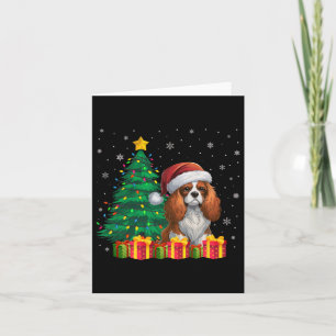Ugly Cavalier King Charles Spaniel Santa Hat Xmas  Card