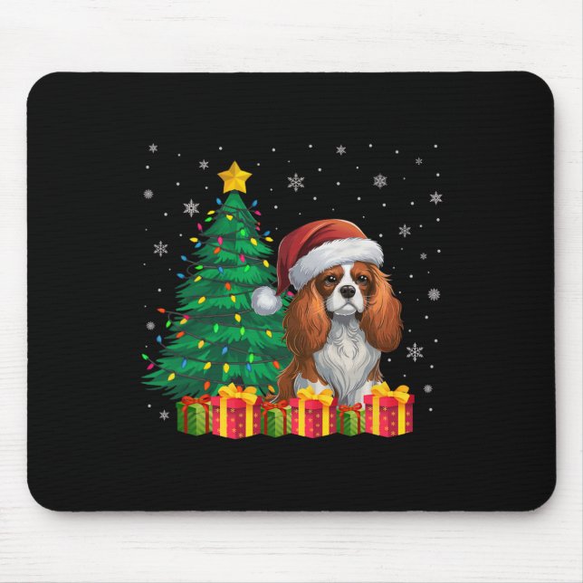 Ugly Cavalier King Charles Spaniel Santa Hat Xmas  Mouse Mat (Front)