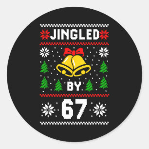 Ugly Christmas 67 Meme Design Funny Six Seven Hand Classic Round Sticker