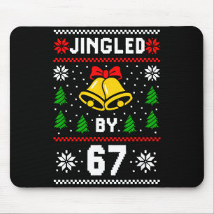 Ugly Christmas 67 Meme Design Funny Six Seven Hand Mouse Mat