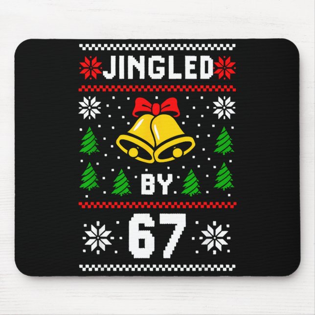 Ugly Christmas 67 Meme Design Funny Six Seven Hand Mouse Mat (Front)