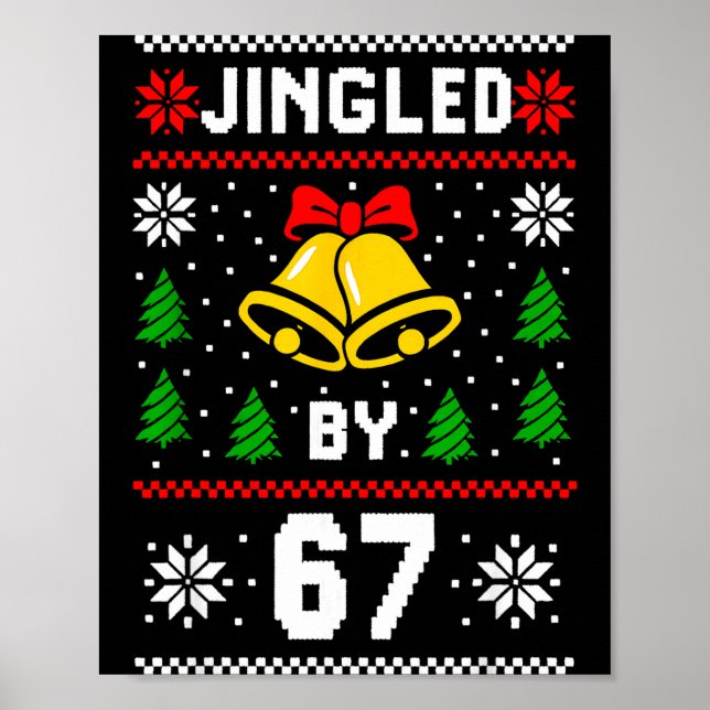 Ugly Christmas 67 Meme Design Funny Six Seven Hand Poster (Front)