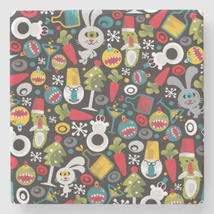Ugly Christmas and Happy New Year Stone Coaster