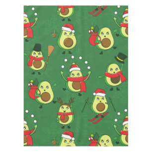 ugly christmas avocado santa winter tablecloth