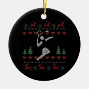 Ugly Christmas Badminton Ceramic Tree Decoration
