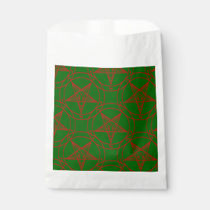 ugly christmas baphomet pentagram green favour bags