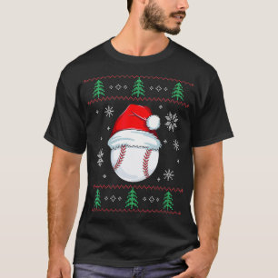 Ugly Christmas Baseball  Boys Kids Ball Santa Paja T-Shirt