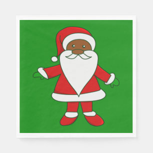 ugly christmas black african american santa claus napkin