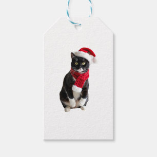 Ugly Christmas Black Cat Santa Hat Scarf Holiday C Gift Tags