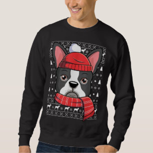 Ugly Christmas Boston Terrier Dog Funny Xmas Sweatshirt