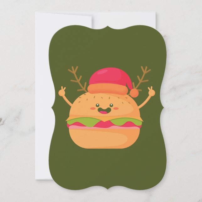 ugly christmas burger santa cheeseburger invitation (Front)