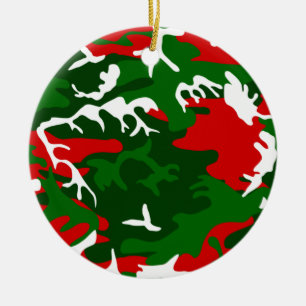 ugly christmas camo camouflage ceramic tree decoration