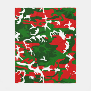 ugly christmas camo camouflage fleece blanket