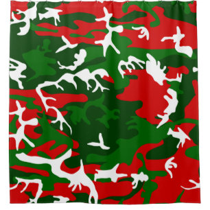 ugly christmas camo camouflage shower curtain