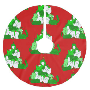 ugly christmas cat tree festive brushed polyester tree skirt