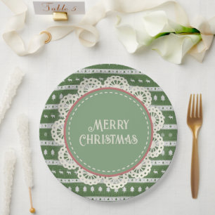 Ugly Christmas Chic Green Paper Plate