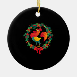 Ugly Christmas Chicken Lover Chicken Owner Gifts Ceramic Tree Decoration