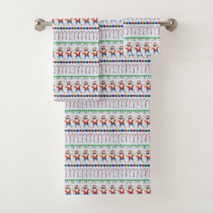Ugly Christmas Dabbing Santa Bath Towel Set