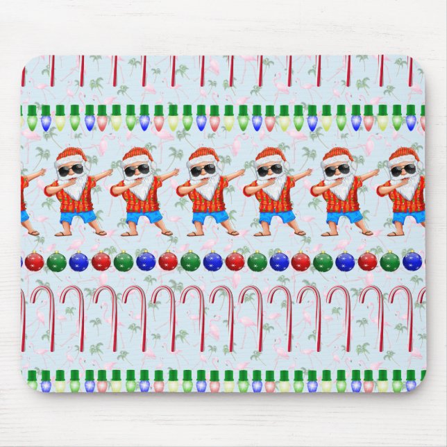 Ugly Christmas Dabbing Santa Mouse Mat (Front)